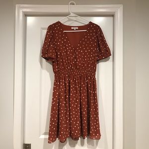 Madewell Polka Dot Rust Dress